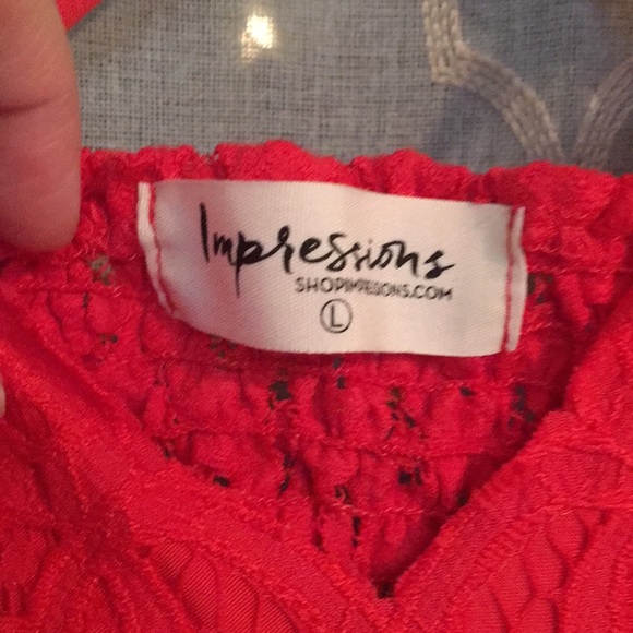 Red Eyelette Dress -Impressions Boutique - Picture 7 of 8